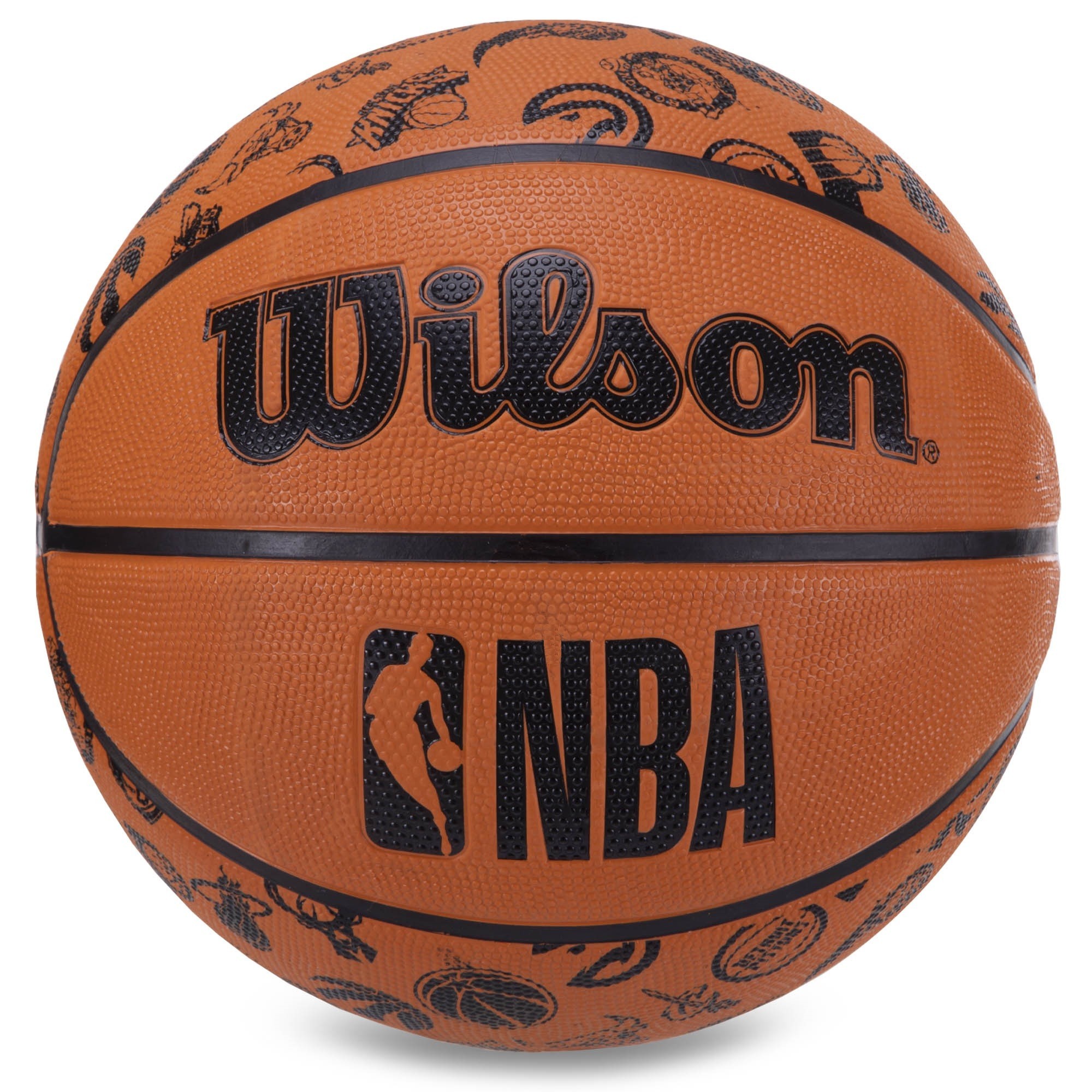 Мяч баскетбольный резиновый Wilson BA-7514 №7 коричневый – низкие цены ...