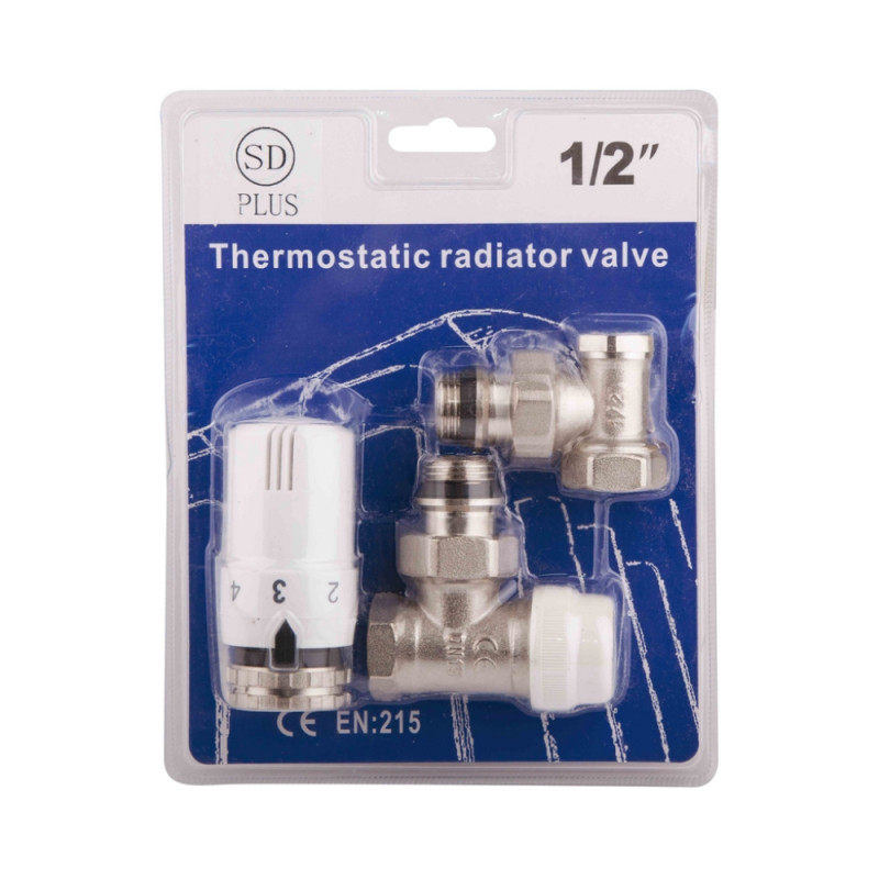 

Комплект Радиаторных Кранов Sd Plus С Термоголовкой 1/2" Угловой