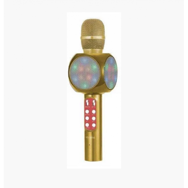 

Микрофон-колонка караоке bluetooth WS-1816 с подстветкой Gold