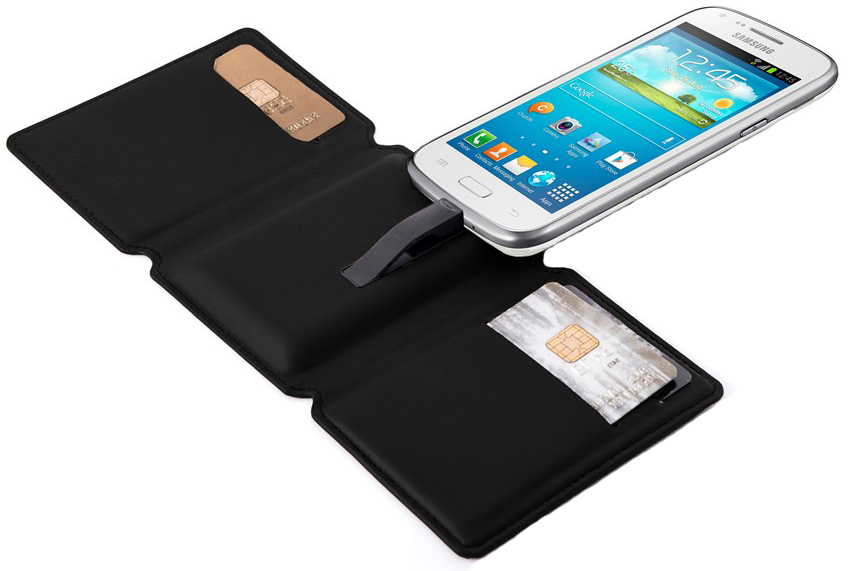 

УМБ Seyvr Leather Wallet + Micro-USB Black