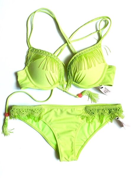 

Купальник Victoria's Secret пушап с бахромой S(75A) Лимонный