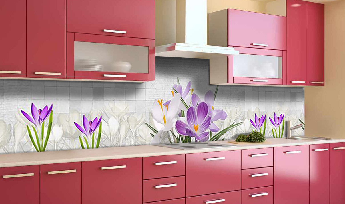 

Наклейка виниловая кухонный фартук Zatarga "Крокусы под плитку " 650х2500 мм