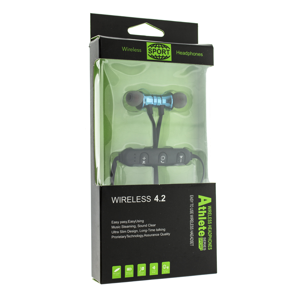 

Беспроводные Bluetooth наушники Wireless Athletic Синие ps3/79
