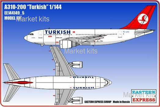 

Пассажирский самолет Airbus A310-200 "Turkish" 1:144 Eastern Express (EE144149-05)