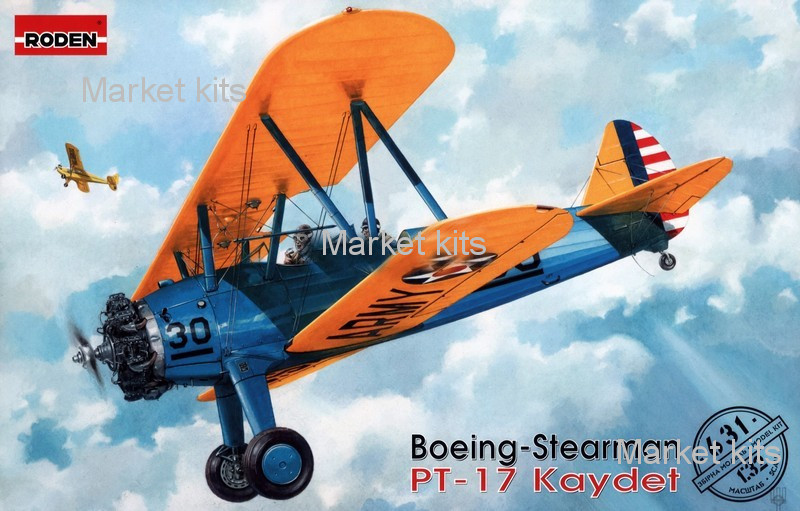 

Учебно-тренировочный самолет Boeing-Stearman PT-17 Kaydet 1:32 RODEN (RN631)