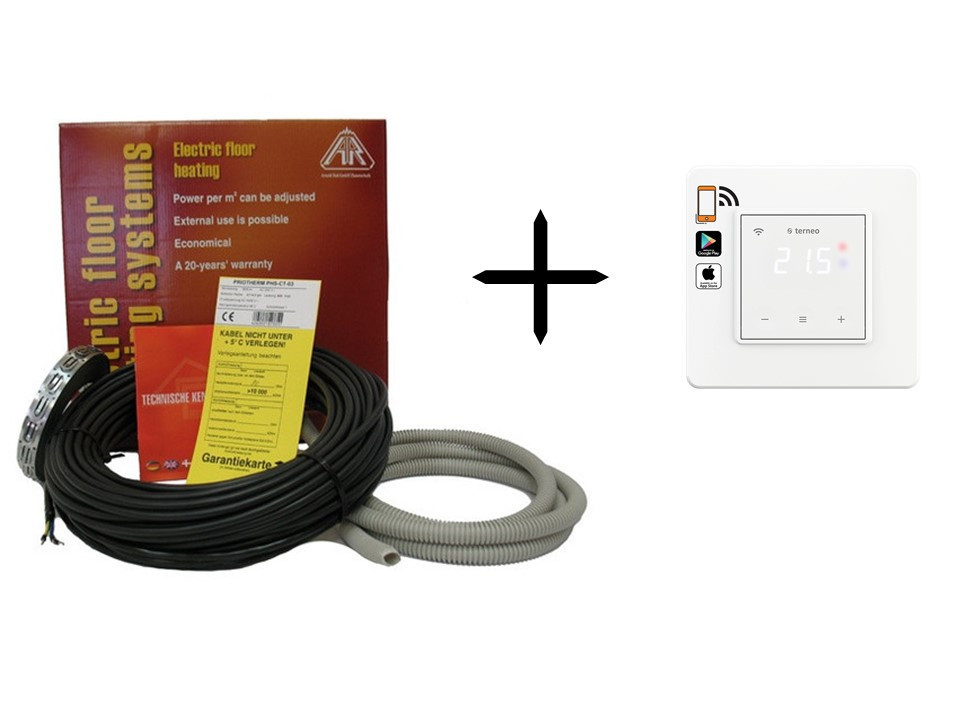 

Теплый пол Arnold Rak двужильный кабель EC 6115-20 + Wi-Fi терморегулятор Terneo SX