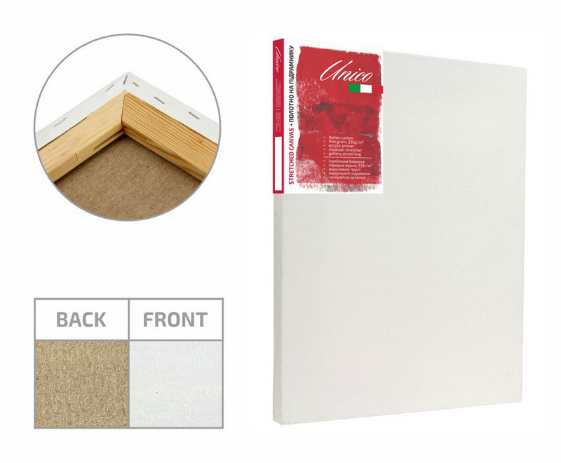 

Холст на подрамнике Unico 100x240 см акрил среднее зерно итальянский хлопок галер. натяжка (4820149902920)