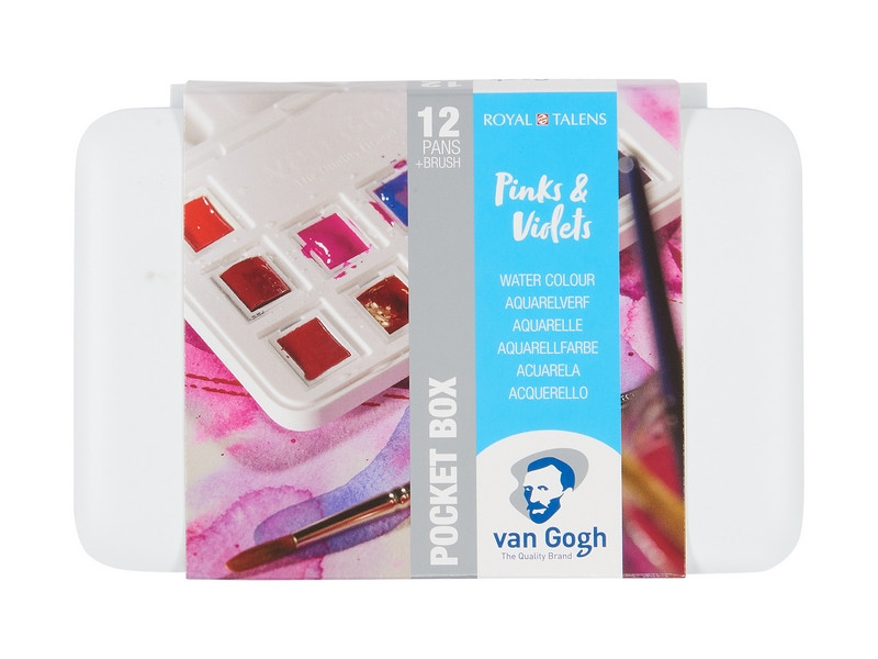 

Краски акварельные Royal Talens Van Gogh Pocket box PINKS & VIOLETS набор 12цв. (8712079422813)