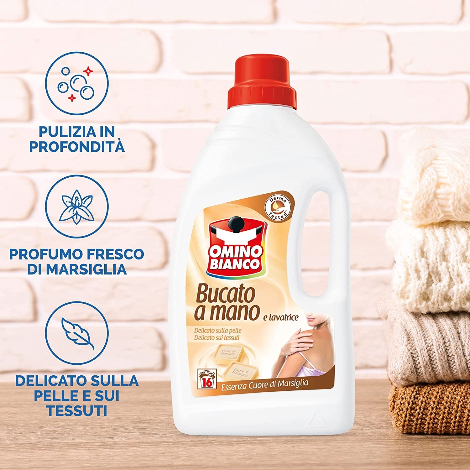 Гель для делікатної прання Omino Bianco Bucato a mano 1000ml – фото ...