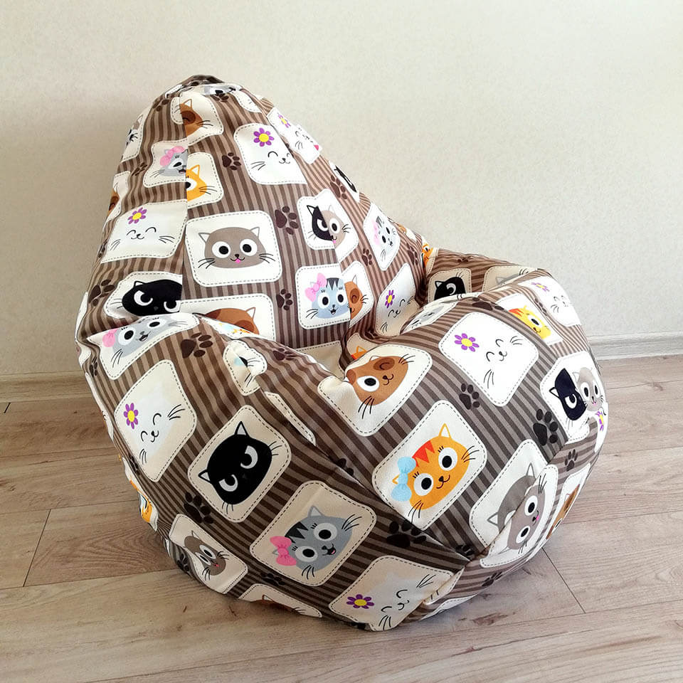 

Кресло мешок Nova KatyPuf "Little Cats" Коттон, Размер XXL 140x100
