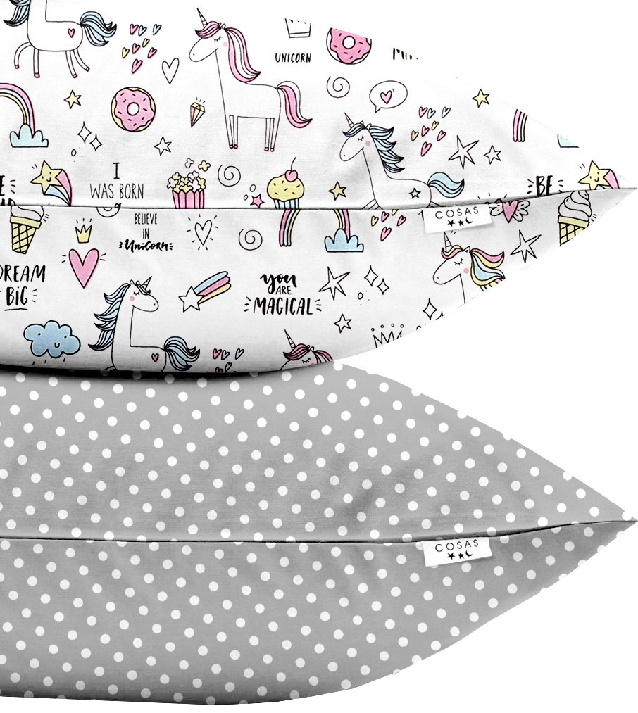 

Набор наволочек Cosas Set Pillow Unicorn Sweet Dots Grey 50х70 2 шт