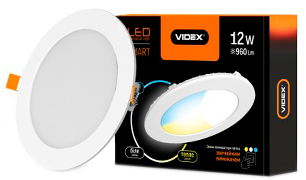 

Светильник точечный VIDEX 12W 3000-6200K 220V (24628)