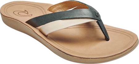 

Женские вьетнамки, сланцы OluKai Kaekae Flip Flop Wind Grey/Golden Sand Full Grain Leather 39