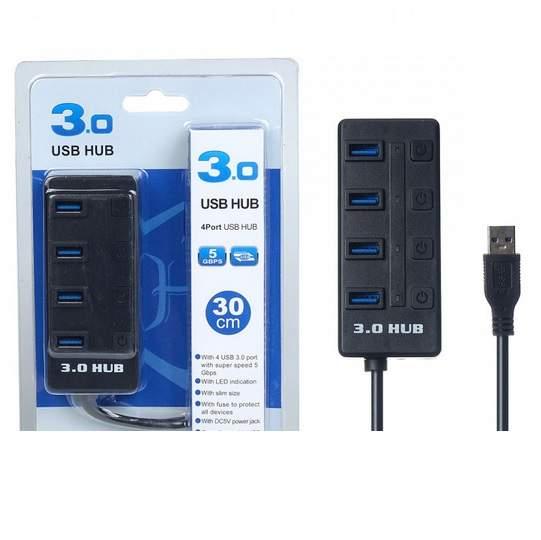 Переходник USB 3.0 хаб Разветвитель на 4 порта Юсб Концентратор HUB ...