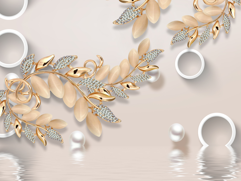 

Фотообои 3D 'Золотые веточки' (5688) , Штукатурка