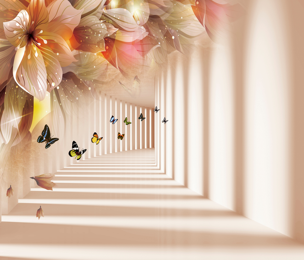 

Фотообои 3D 'Тоннель с цветами' (5791) , Холст