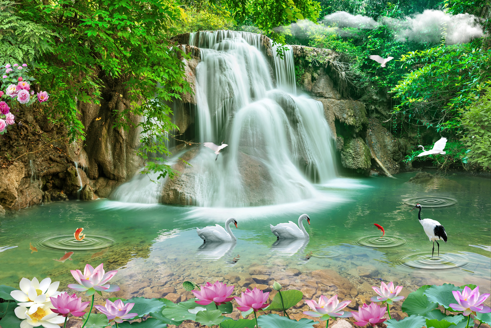 

Фотообои Природа 'Водопад в лесу' (5729) , Иней