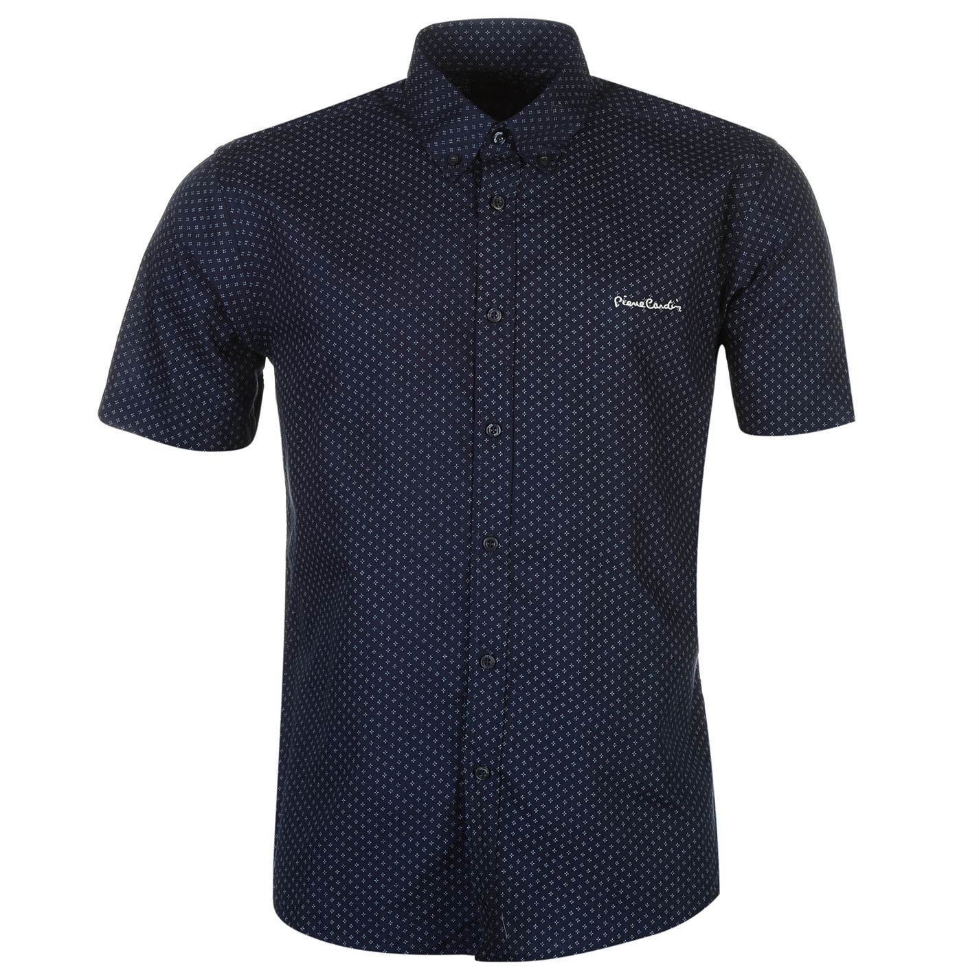 

Рубашка Pierre Cardin Short Sleeve Shirt Mens XXL Темно-Синяя