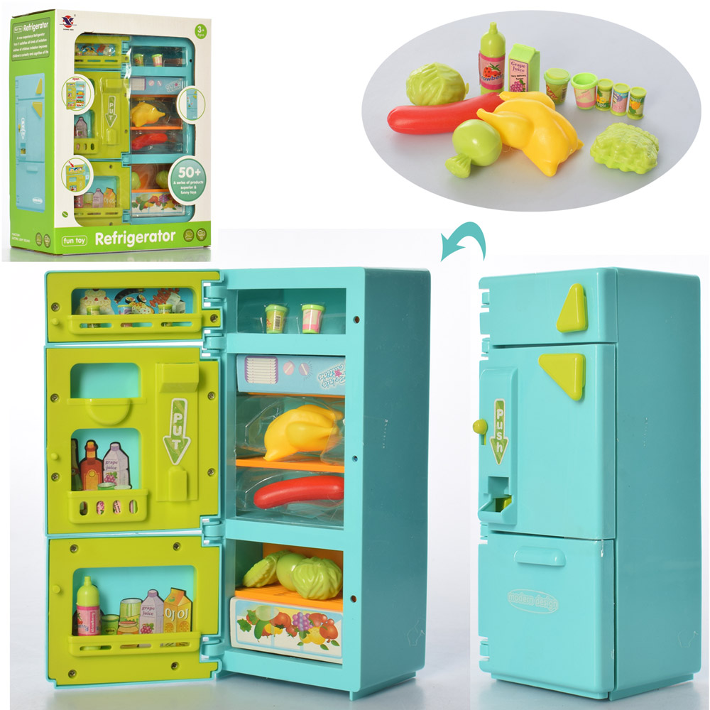 Холодильник игрушечный 10-23-8 см, продукты, музыка, свет, XS-19006 ...