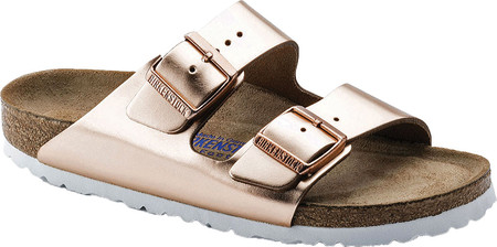 

Женские шлепанцы Birkenstock Arizona Soft Footbed Leather Sandal Copper Metallic 39