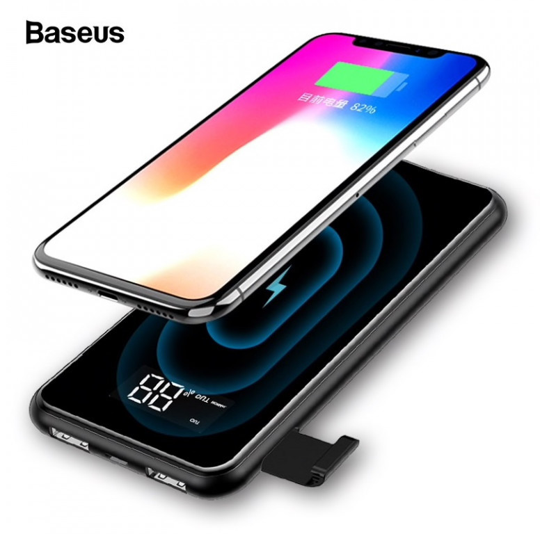 

Повербанк с беспроводной зарядкой BASEUS wireless full screen 8000mAh |2USB, 2A| Black