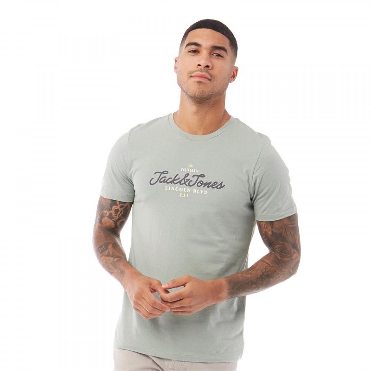 

Футболка JACK AND JONES Anthony Neck Green Milieu Pale Khaki, S (42)