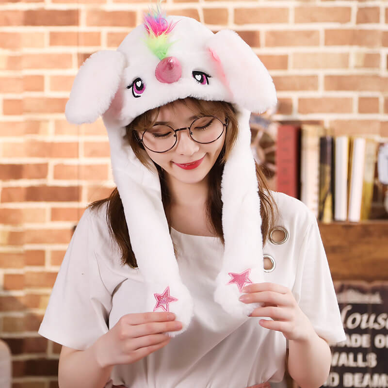 

Шапка BearWear Единорог с хлопающими ушами и подсветкой Белый