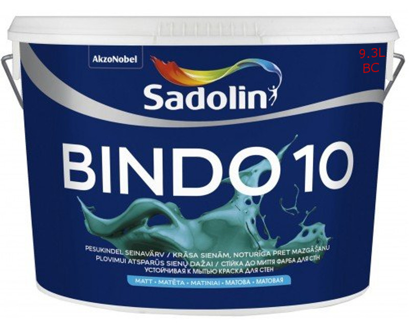 

Краска латексная SADOLIN BINDO 10 интерьерная ВC-транспарентная 9,3л