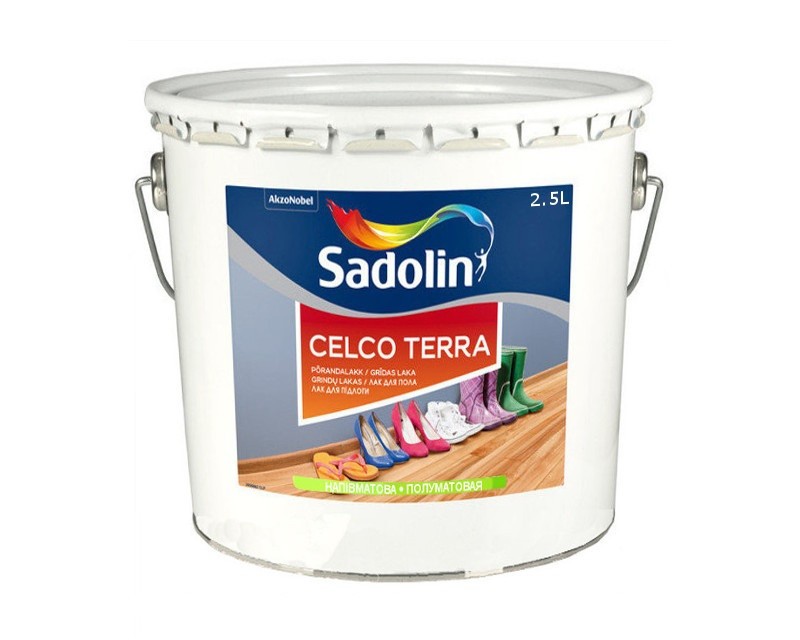 

Лак полиуретановый SADOLIN CELCO TERRA паркетный полуматовый 2,5л