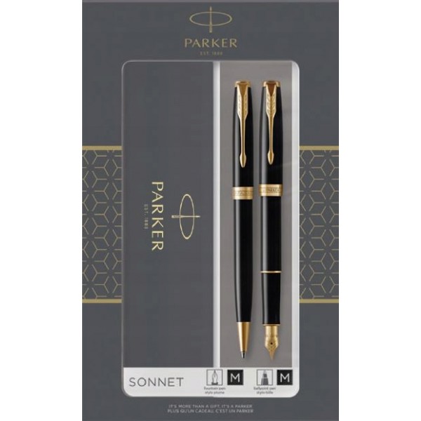 

Набор ручек Parker SONNET 08 Laque Black FP+BP в подар.уп. DUOSETS 86 092b19