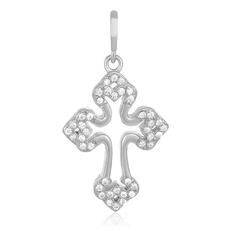 

Серебряная подвеска Silvex925 с фианитом - "Крест" П2Ф/394