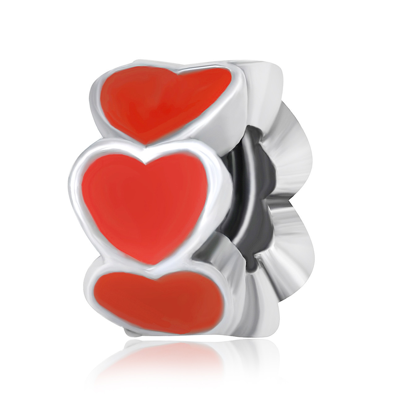 

Серебряная бусина - шарм Silvex925 "Открытые сердца" П5К/744