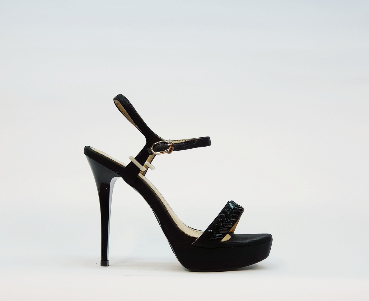 

Босоножки женские искусственная замша черные на высоком каблуке шпилька и платформе 35, L400-S01-F471ч, Vallenssia