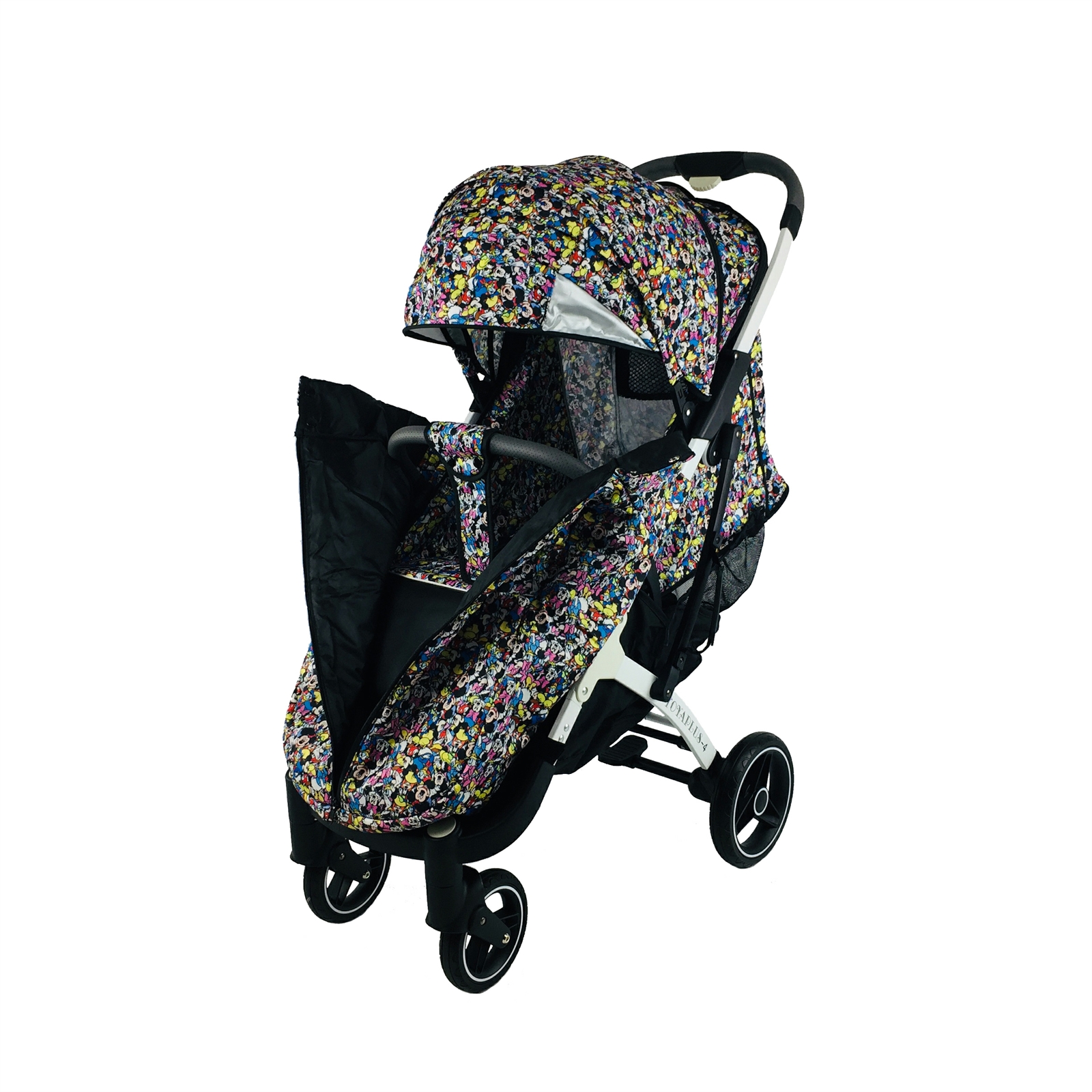 

Коляска Yoya Plus-4-2021 колёса 15/20 на молнии с Зонтом дисней Disney mix на белой раме