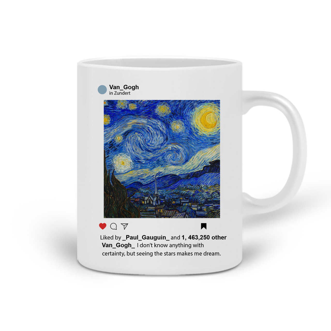 Кружка Винсент Ван Гог Звёздная ночь Инстаграм (Vincent van Gogh Starlight  Night Instagram) (20259-2965) Керамика Белый – фото, отзывы, характеристики  в интернет-магазине ROZETKA от продавца: Creativen | Купить в Украине:  Киеве, Харькове,