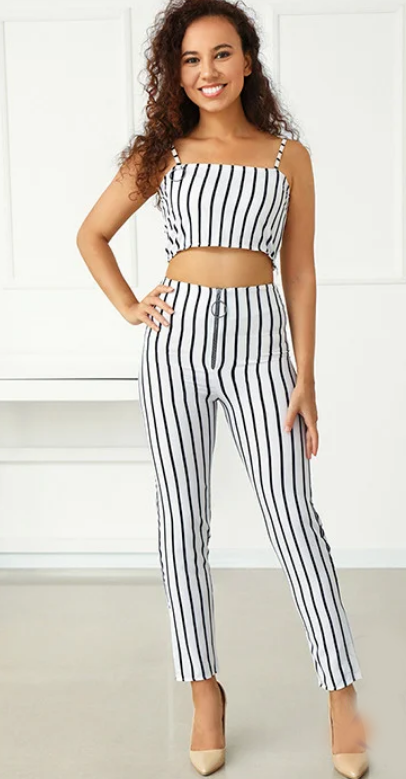 

Женский костюм в полоску Fashion Woman GF000774 белый р44