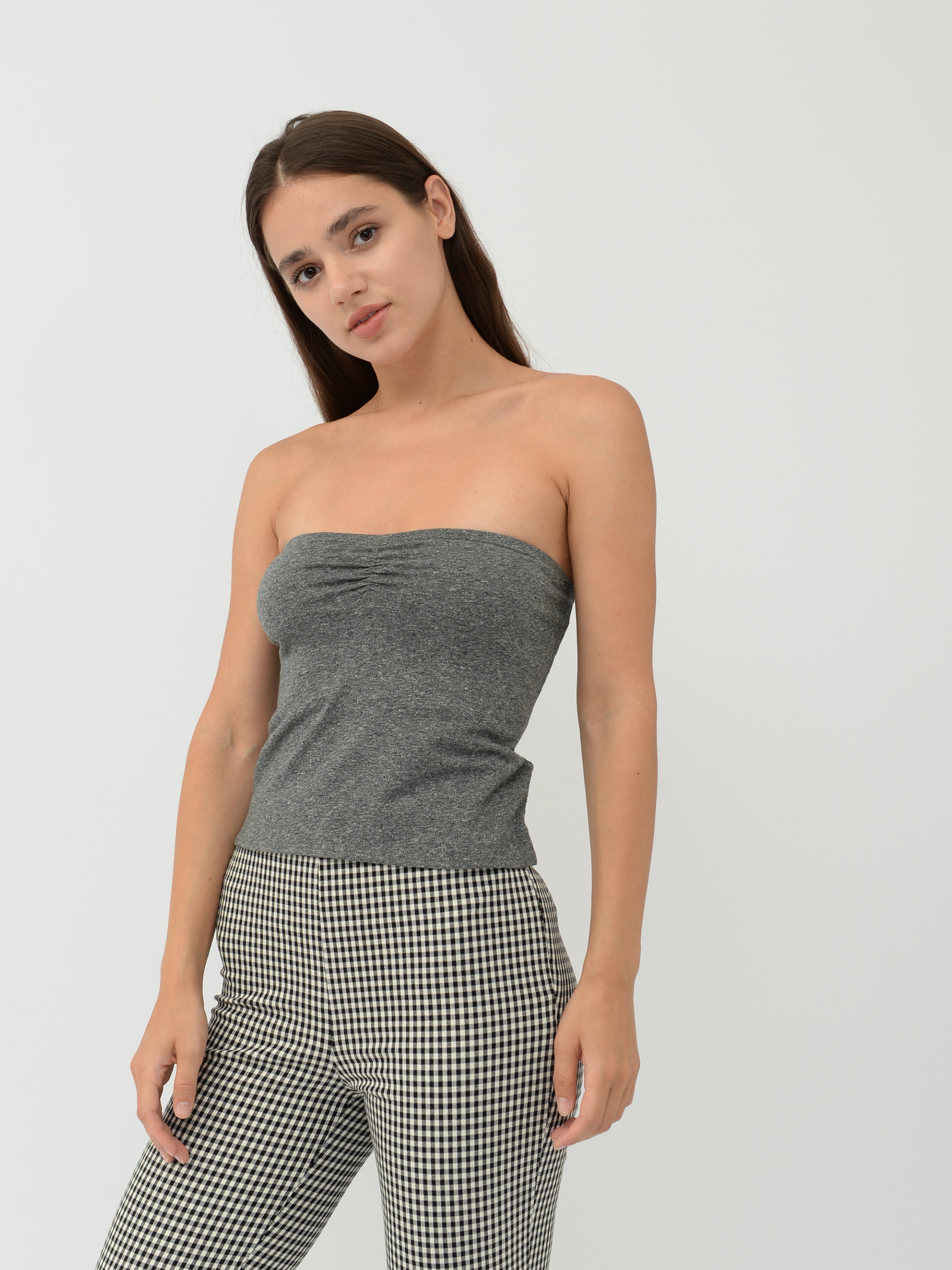 

Топ H&M 3075872 L Темно-серый меланж