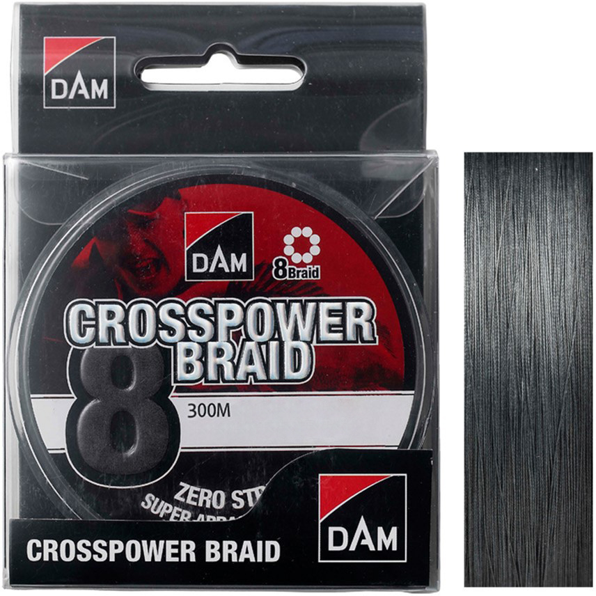 

Шнур DAM Crosspower 8-Braid 300 м 0.10 мм 5.4 кг Тёмно-серый (65847)
