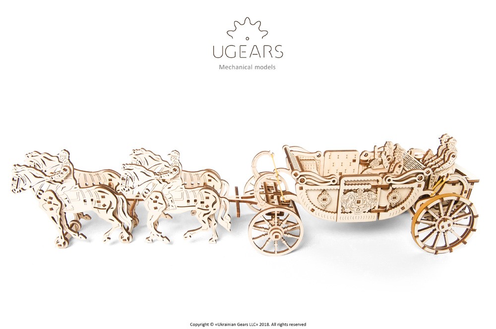 

Механический 3D Конструктор "Королевская карета" от Ugears (290 деталей)