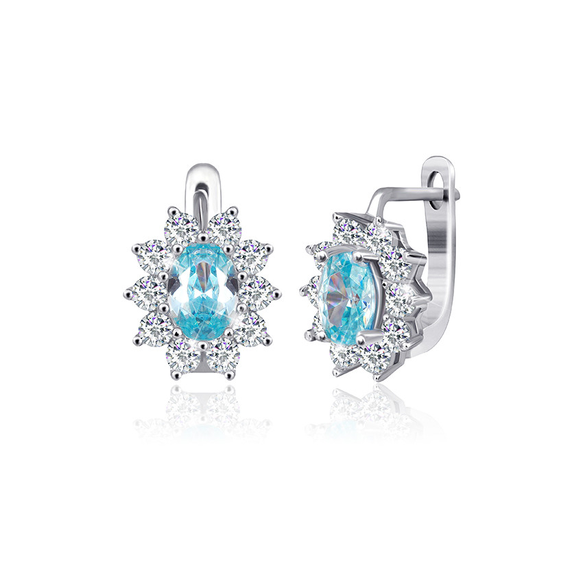 

Серебряные серьги Silvex925 с фианитом СК2ФТ/386, с английской застежкой