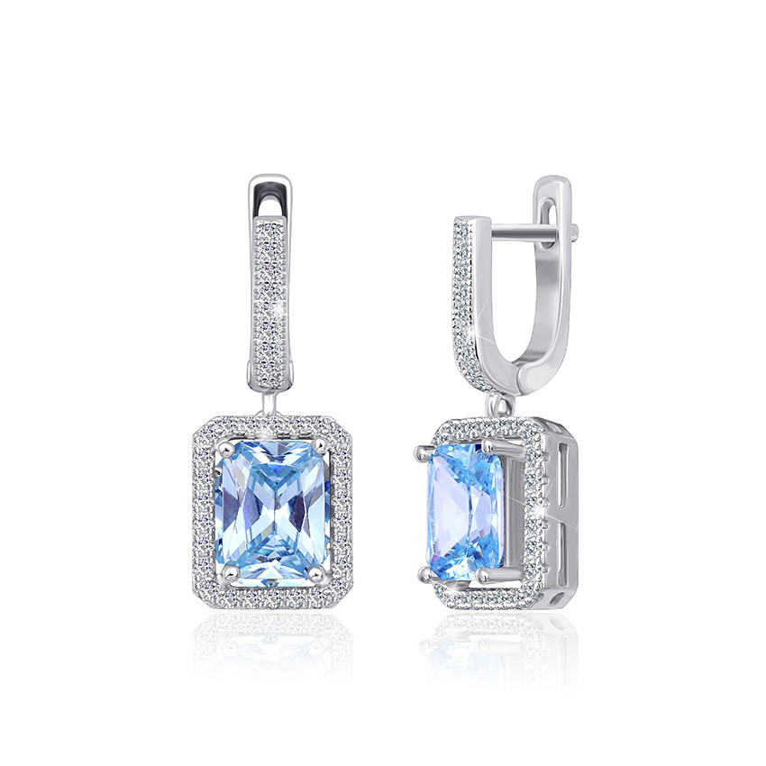

Серебряные серьги Silvex925 с фианитом СК2ФТ/430, с английской застежкой