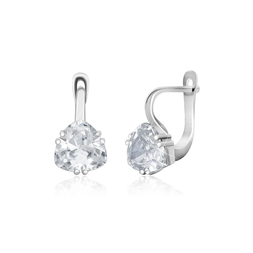 

Серебряные серьги Silvex925 с фианитом СК2Ф/399, с английской застежкой