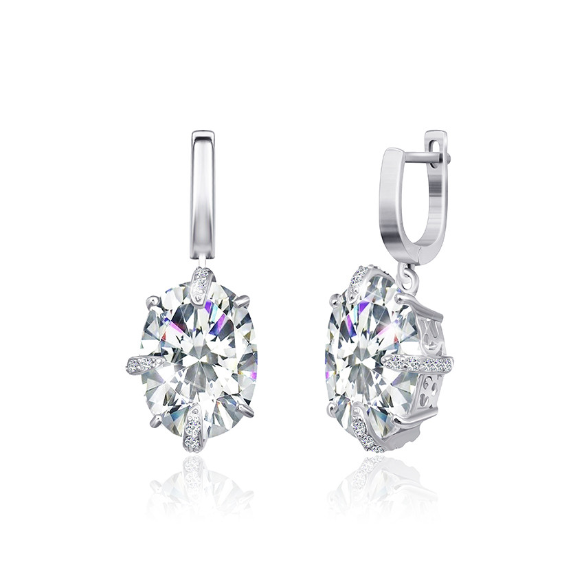 

Серебряные серьги Silvex925 с фианитом СК2Ф/394, с английской застежкой