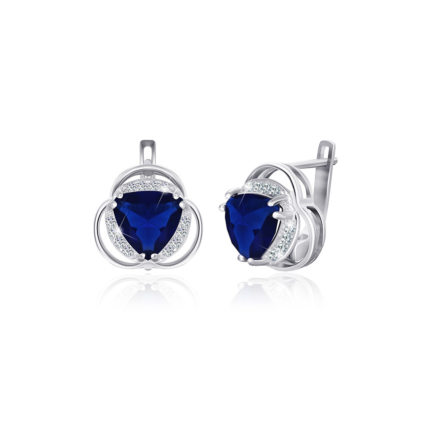 

Серебряные серьги Silvex925 с фианитом СК2ФС/381, с английской застежкой