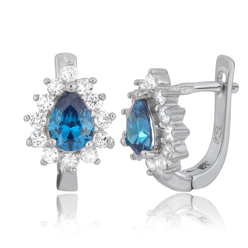 

Серебряные серьги Silvex925 с фианитом СК2ФЛТ/383, с английской застежкой
