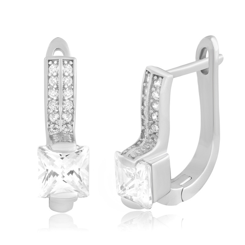 

Серебряные серьги Silvex925 с фианитом СК2Ф/389, с английской застежкой