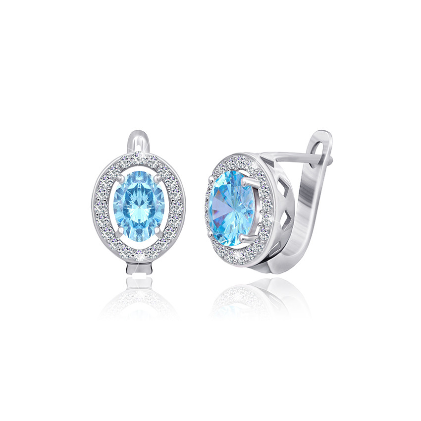 

Серебряные серьги Silvex925 с фианитом СК2ФТ/384, с английской застежкой