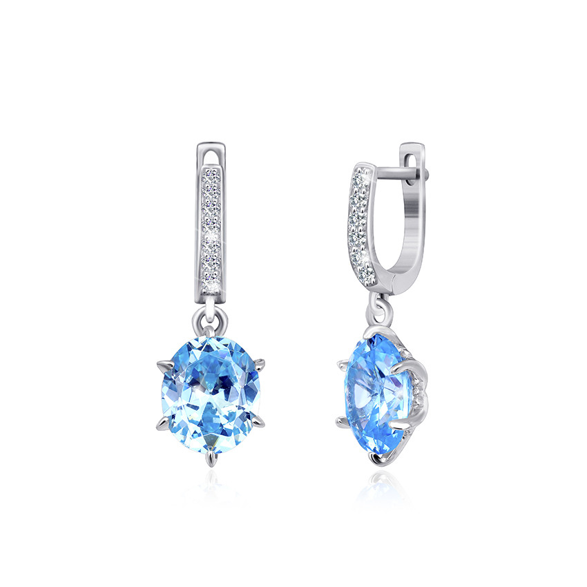 

Серебряные серьги Silvex925 с фианитом СК2ФТ/391, с английской застежкой