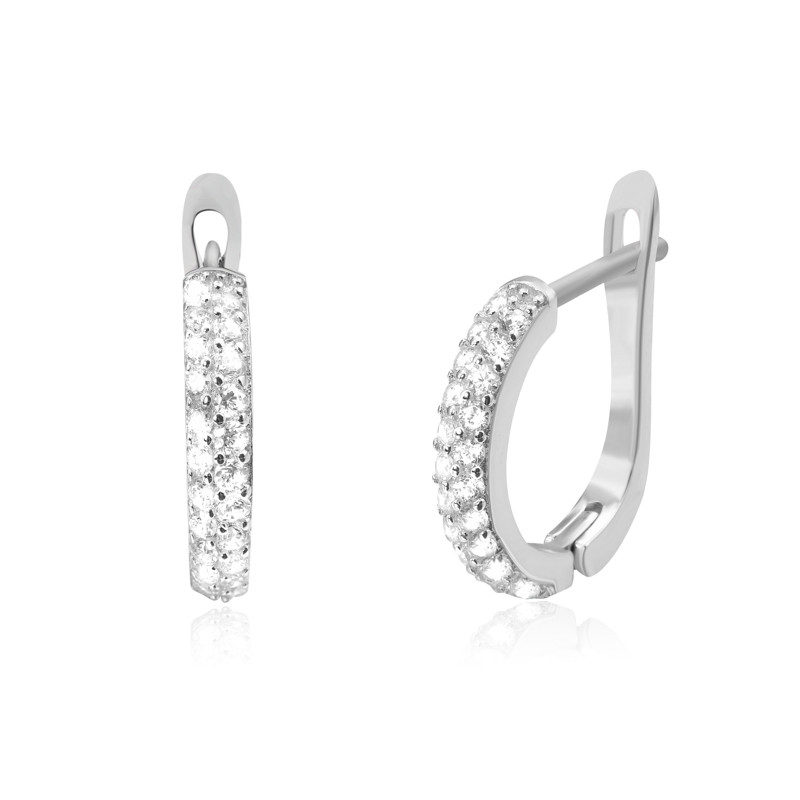 

Серебряные серьги Silvex925 с фианитом СК2Ф/325, с английской застежкой