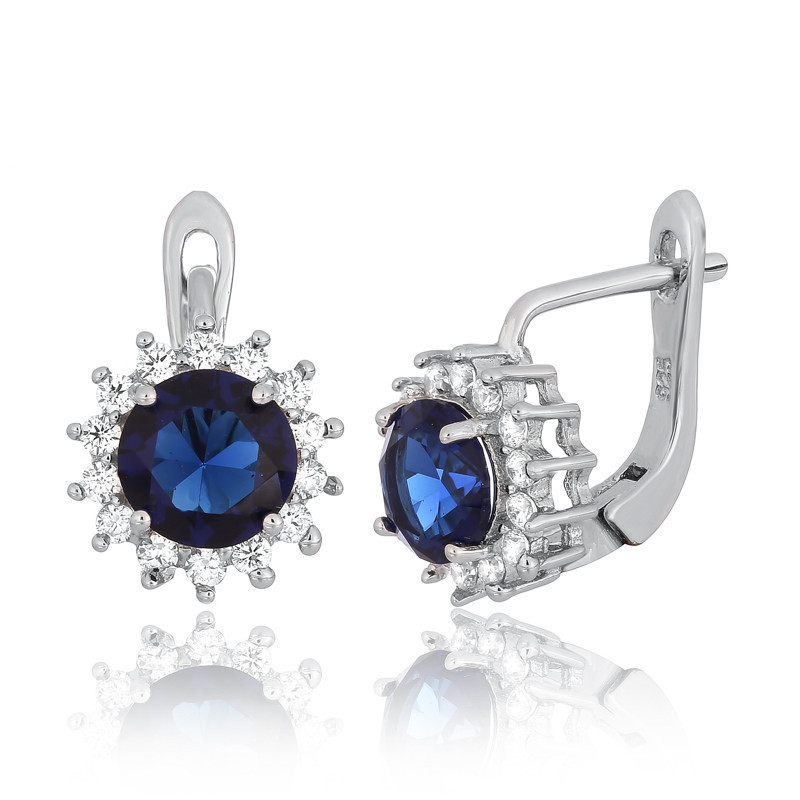 

Серебряные серьги Silvex925 с фианитом СК2ФС/475, с английской застежкой